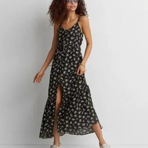 American Eagle Black Floral Maxi Dress